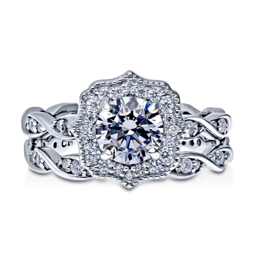 BERRICLE Sterling Silver CZ Ring Set Size 6